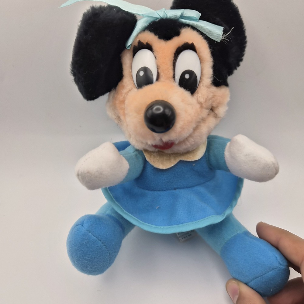 Vintage Disney Mickey's Christmas Carol Minnie Mouse Plush Blue Dress Korea